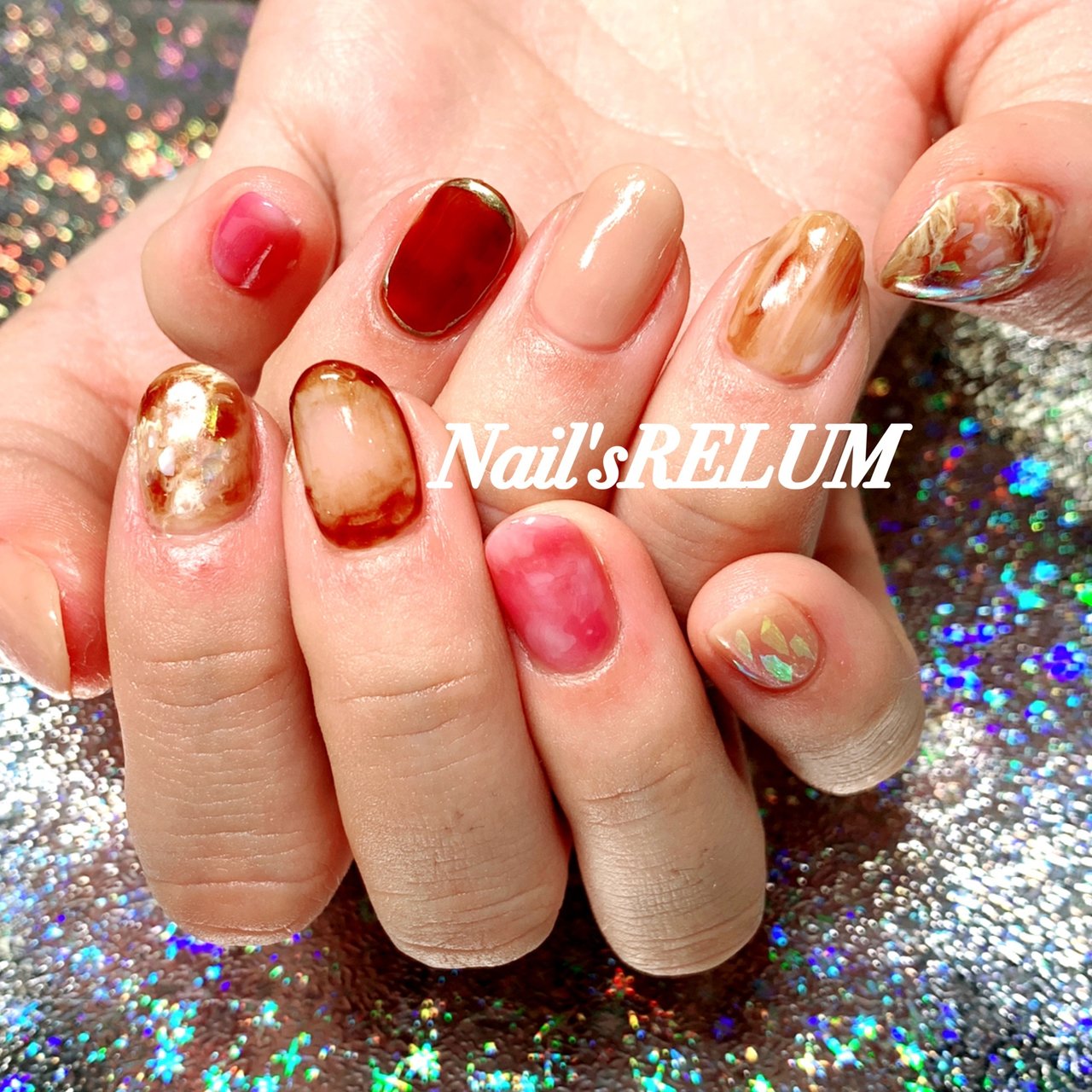 オールシーズン ハンド ニュアンス ミディアム ベージュ Nail S Relumのネイルデザイン No ネイルブック