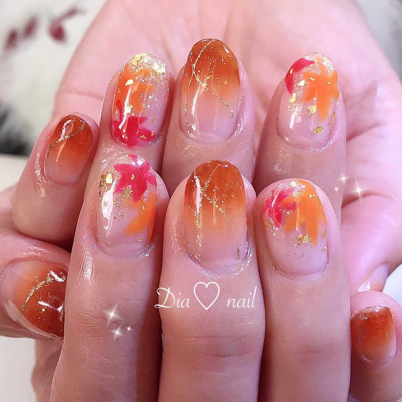 秋 オフィス パーティー 女子会 ハンド 自宅サロンdia Nailのネイルデザイン No ネイルブック