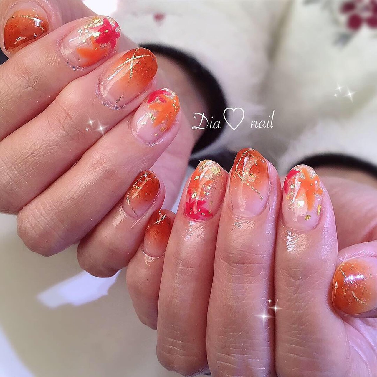 秋 オフィス パーティー 女子会 ハンド 自宅サロンdia Nailのネイルデザイン No ネイルブック