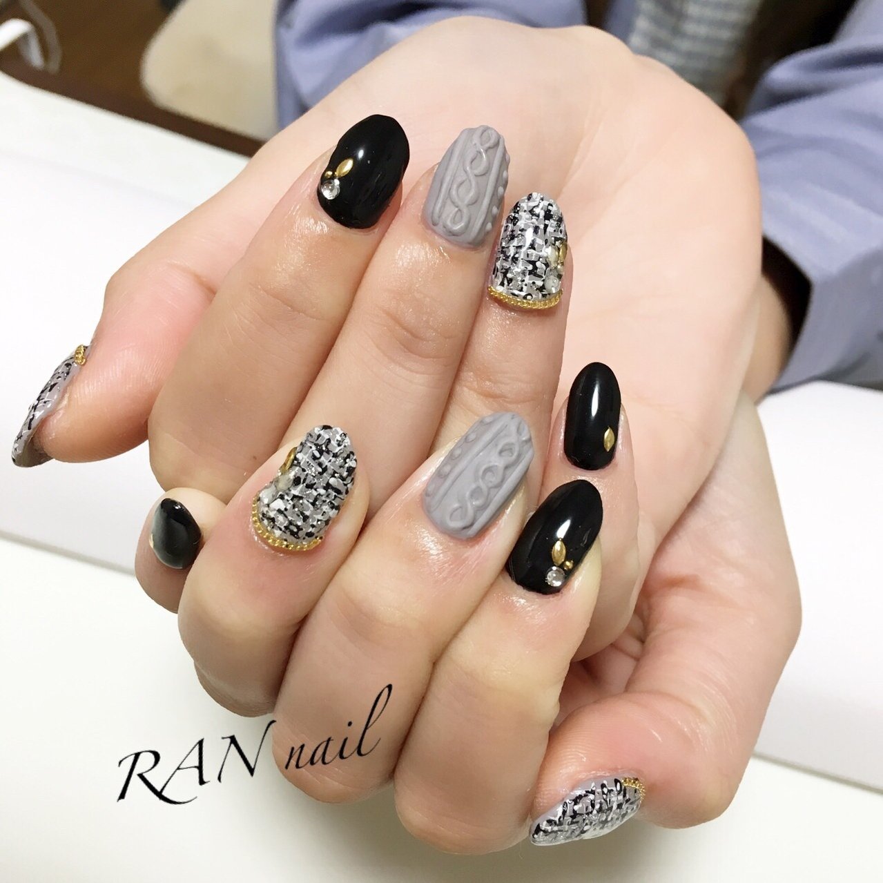 冬 クリスマス パーティー ハンド ツイード Ran のネイルデザイン No ネイルブック