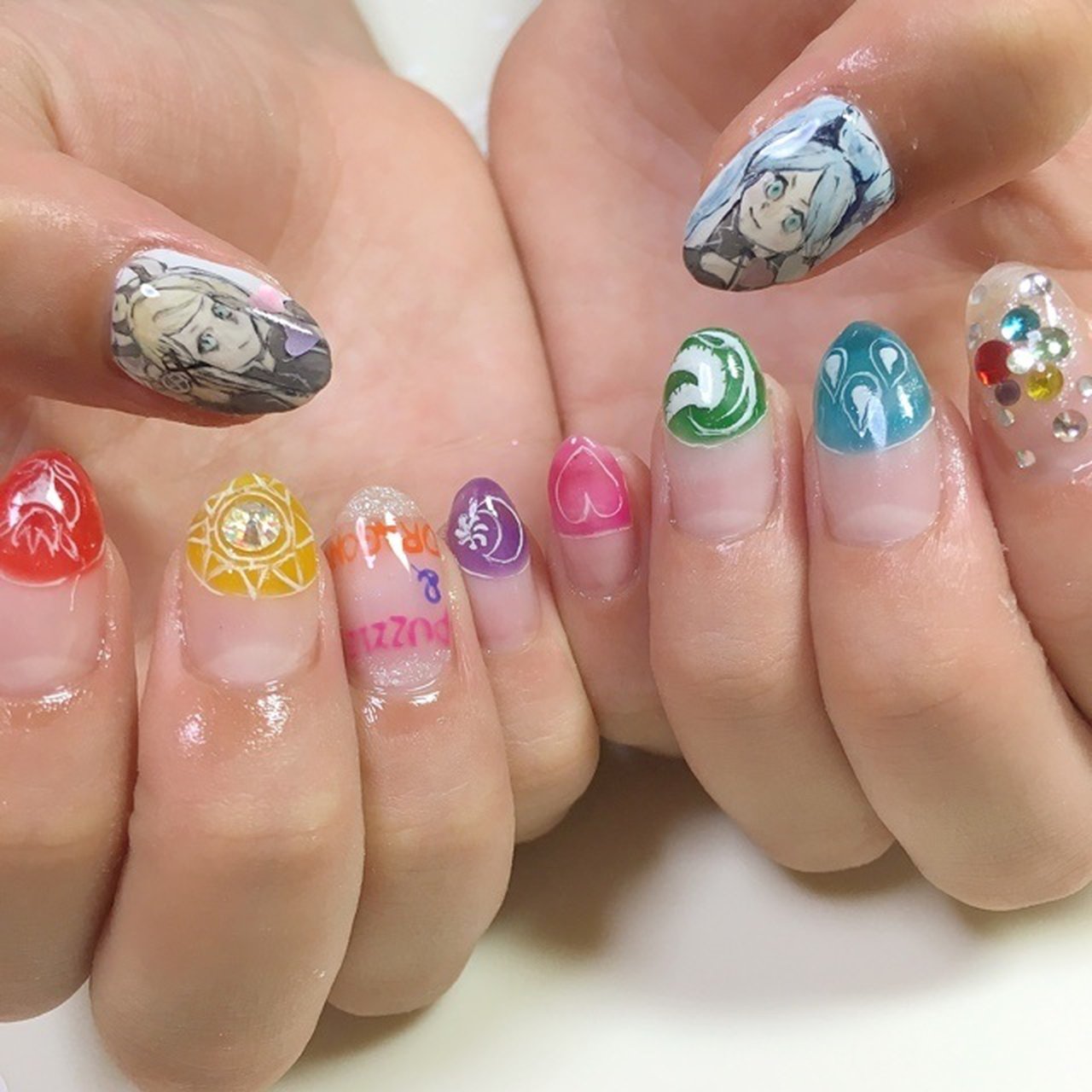 ハンド 痛ネイル スーパーロング カラフル ジェルネイル Addnailのネイルデザイン No ネイルブック