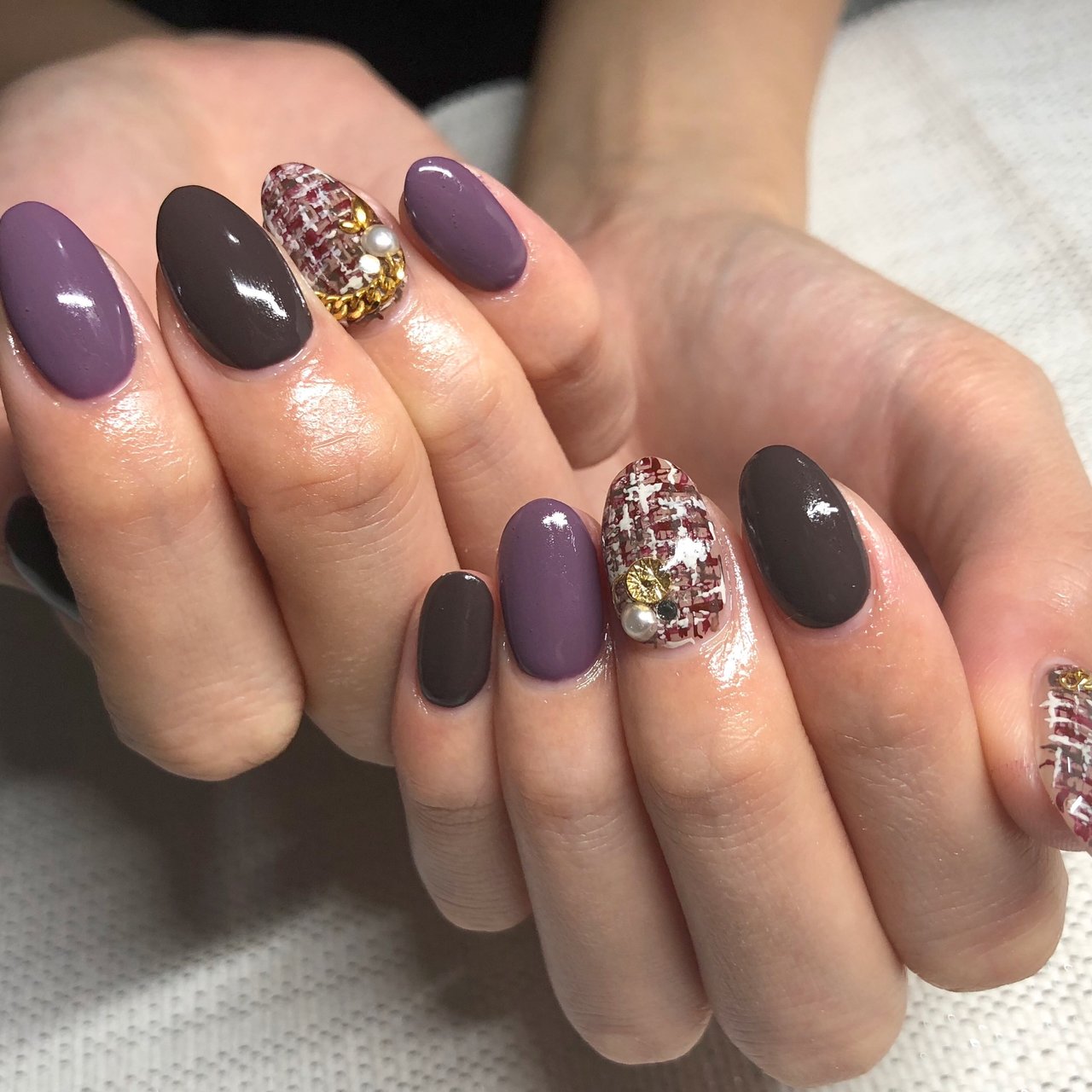 秋 冬 女子会 ハンド シンプル Nail Atelier Peridotのネイルデザイン No ネイルブック