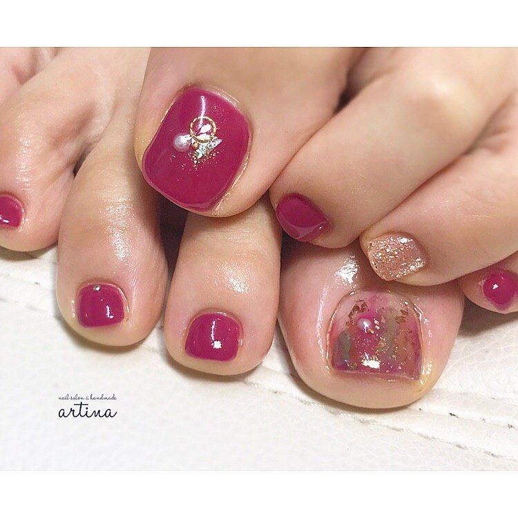 秋 冬 オールシーズン 旅行 フット Nailsalon Artinaのネイルデザイン No ネイルブック