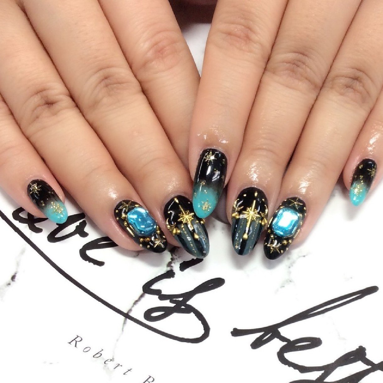 秋 冬 ハンド 星 ボーダー Nailsalon Daisyのネイルデザイン No 369 ネイルブック