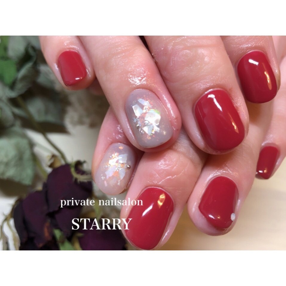 秋 冬 ハンド シンプル ワンカラー Privatenailsalon Starryのネイルデザイン No ネイルブック