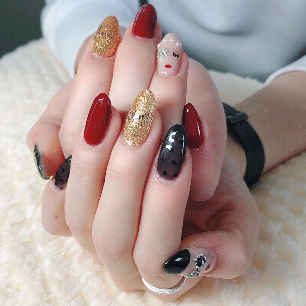 オールシーズン バレンタイン パーティー 女子会 レッド Mayumi0411のネイルデザイン No ネイルブック