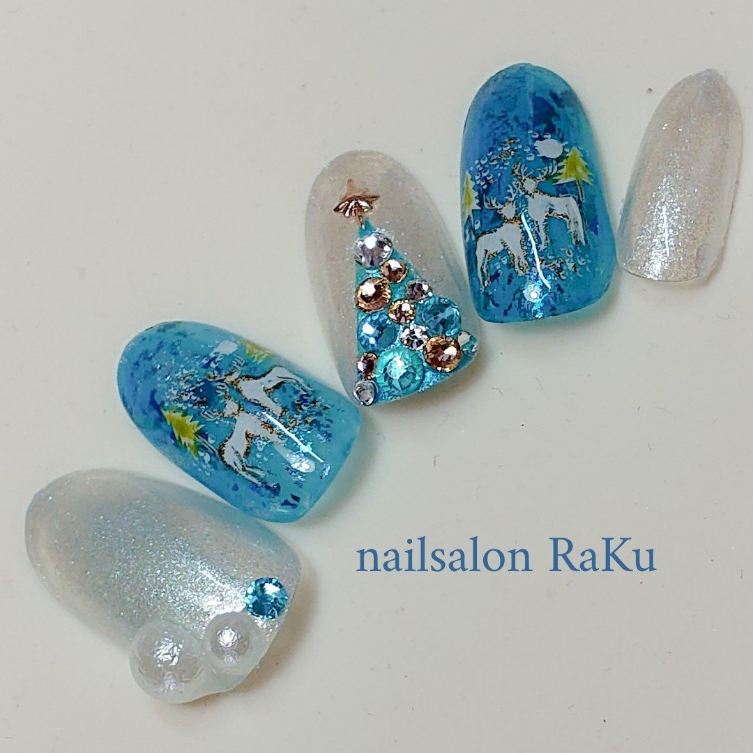 クリスマス ハンド ラメ ワンカラー パール Nailsalon Raku ネイルサロン ラク 西国分寺のネイルデザイン No 3692444 ネイルブック