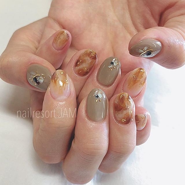 秋 冬 ハンド グラデーション ニュアンス Nailresort Jamのネイルデザイン No ネイルブック