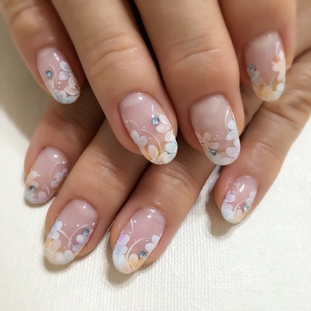 オールシーズン パーティー デート ハンド 変形フレンチ Salamandra 八王子ネイルサロン サラマンダラのネイル デザイン No ネイルブック