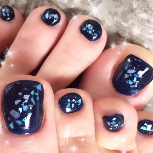 夏 フット シェル ショート ネイビー Eri Nailのネイルデザイン No 1616328 ネイルブック