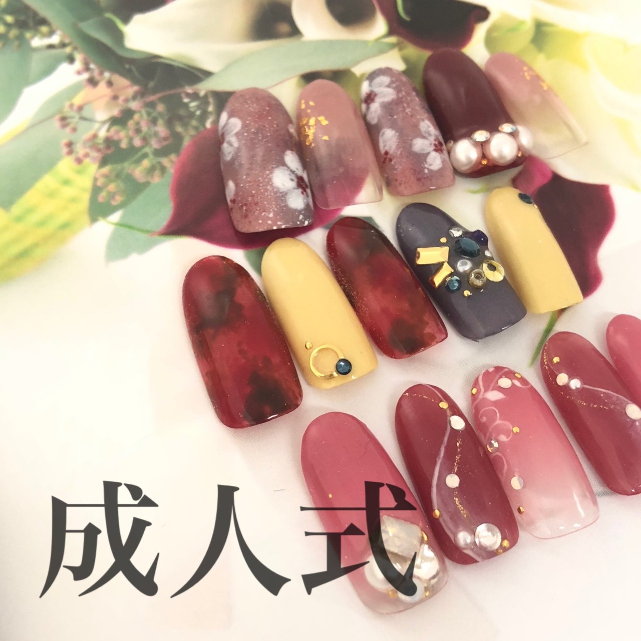 お正月 成人式 ハンド ジェル ネイルチップ Luna Nail のネイルデザイン No ネイルブック