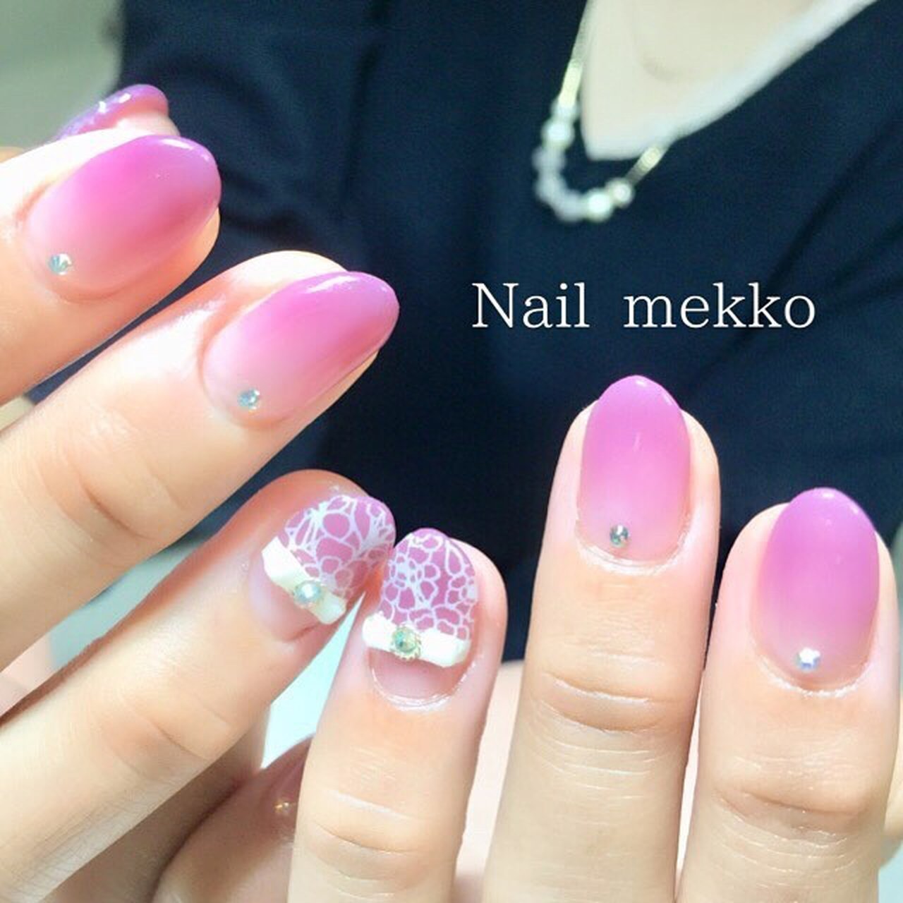 グラデーション フラワー レトロ リボン レース Nail Mekkoのネイルデザイン No ネイルブック