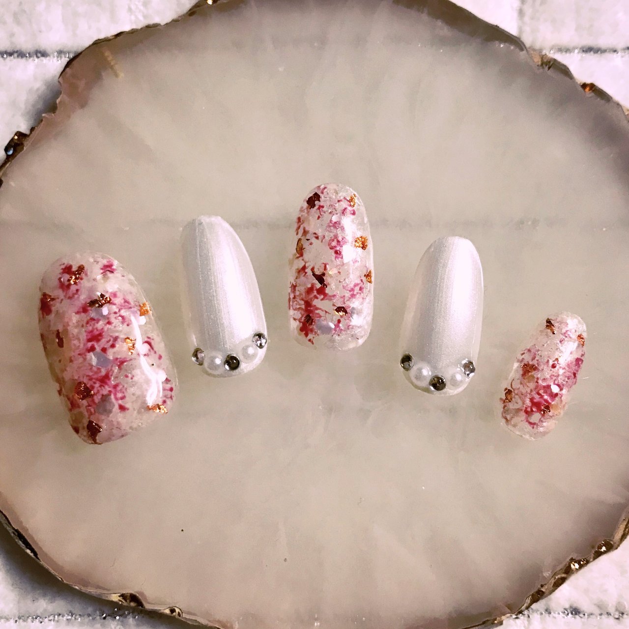 ブライダル パーティー デート ハンド シェル 38のネイルデザイン No ネイルブック