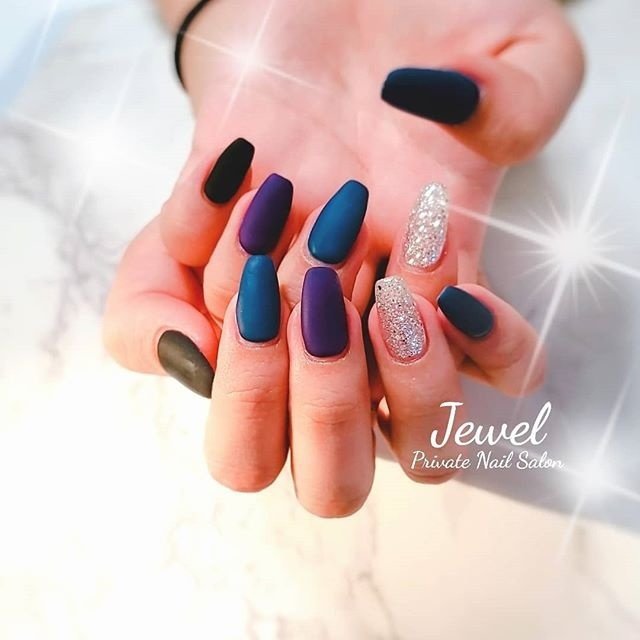 ハンド ワンカラー マット ネイビー パープル Nailst Rのネイルデザイン No ネイルブック