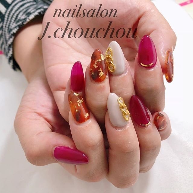 秋 デート 女子会 ハンド タイダイ J Chou Chou Nailのネイルデザイン No ネイルブック