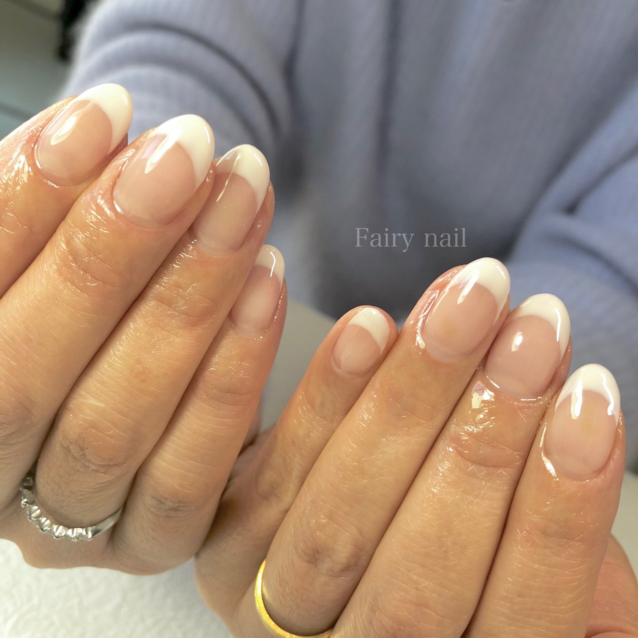 オールシーズン オフィス ハンド フレンチ ホワイト Fairy Nailのネイルデザイン No ネイルブック