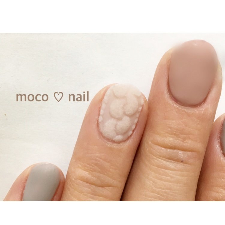 秋 冬 ハンド ニット マット Moco Nailのネイルデザイン No ネイルブック