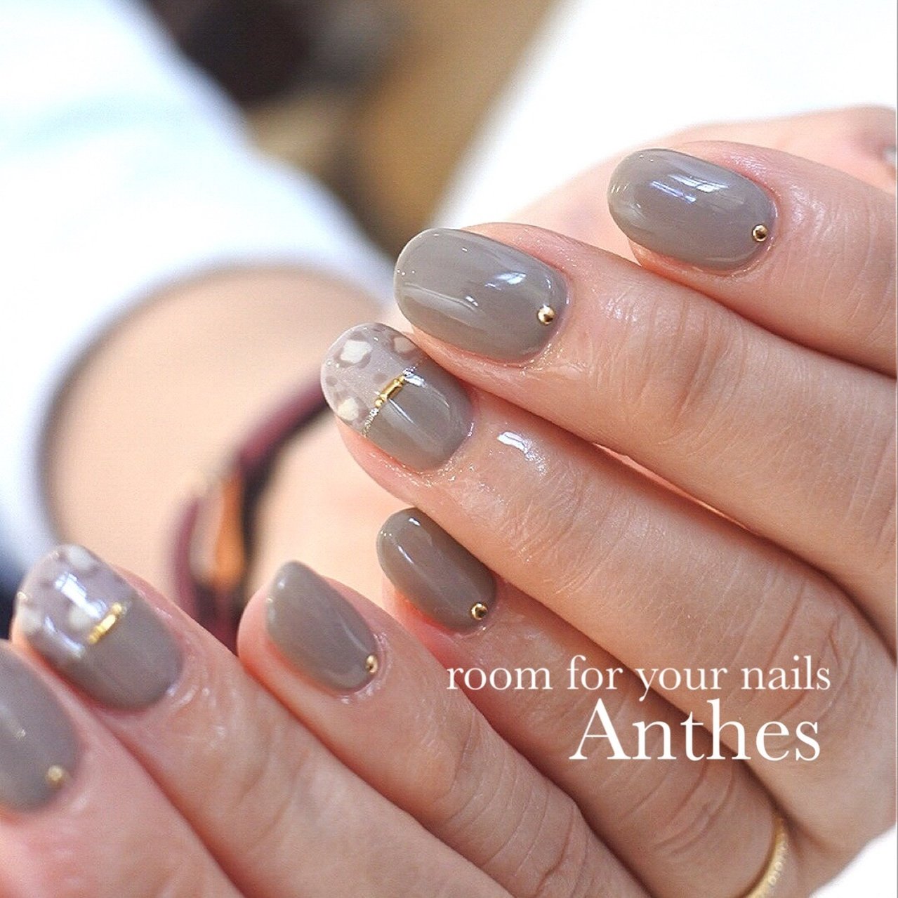 アニマル柄 グレージュ アンセス Okayamaのネイルデザイン No ネイルブック