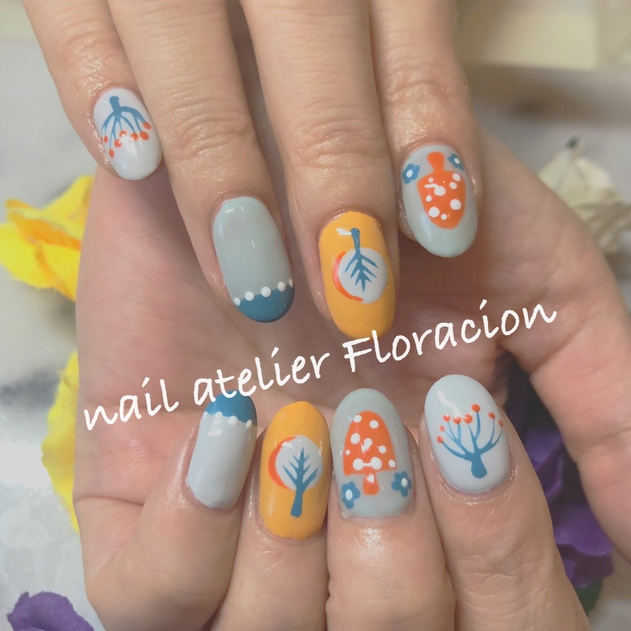 秋 冬 パーティー 女子会 ハンド Nail Atelier Floracionのネイルデザイン No ネイルブック