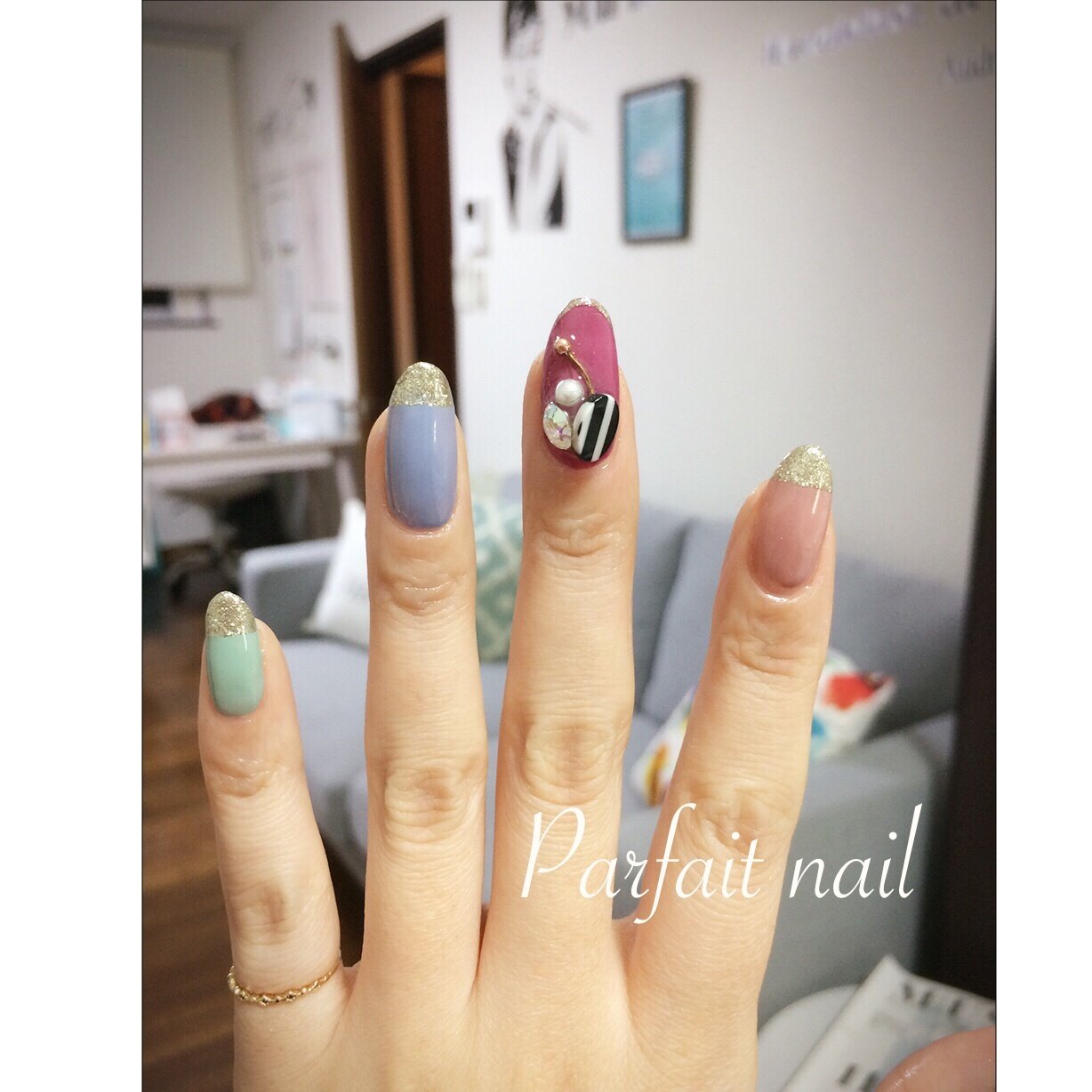 秋 冬 デート 女子会 シンプル 八戸市parfaitnailのネイルデザイン