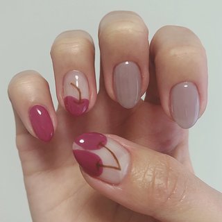 春 トロピカル ボルドーのネイルデザイン ネイルブック