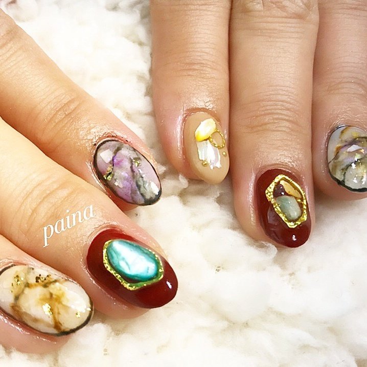 冬 オールシーズン ハンド エスニック ネイティブ 越谷市 ネイルパイナ Nailpainaのネイルデザイン No ネイルブック