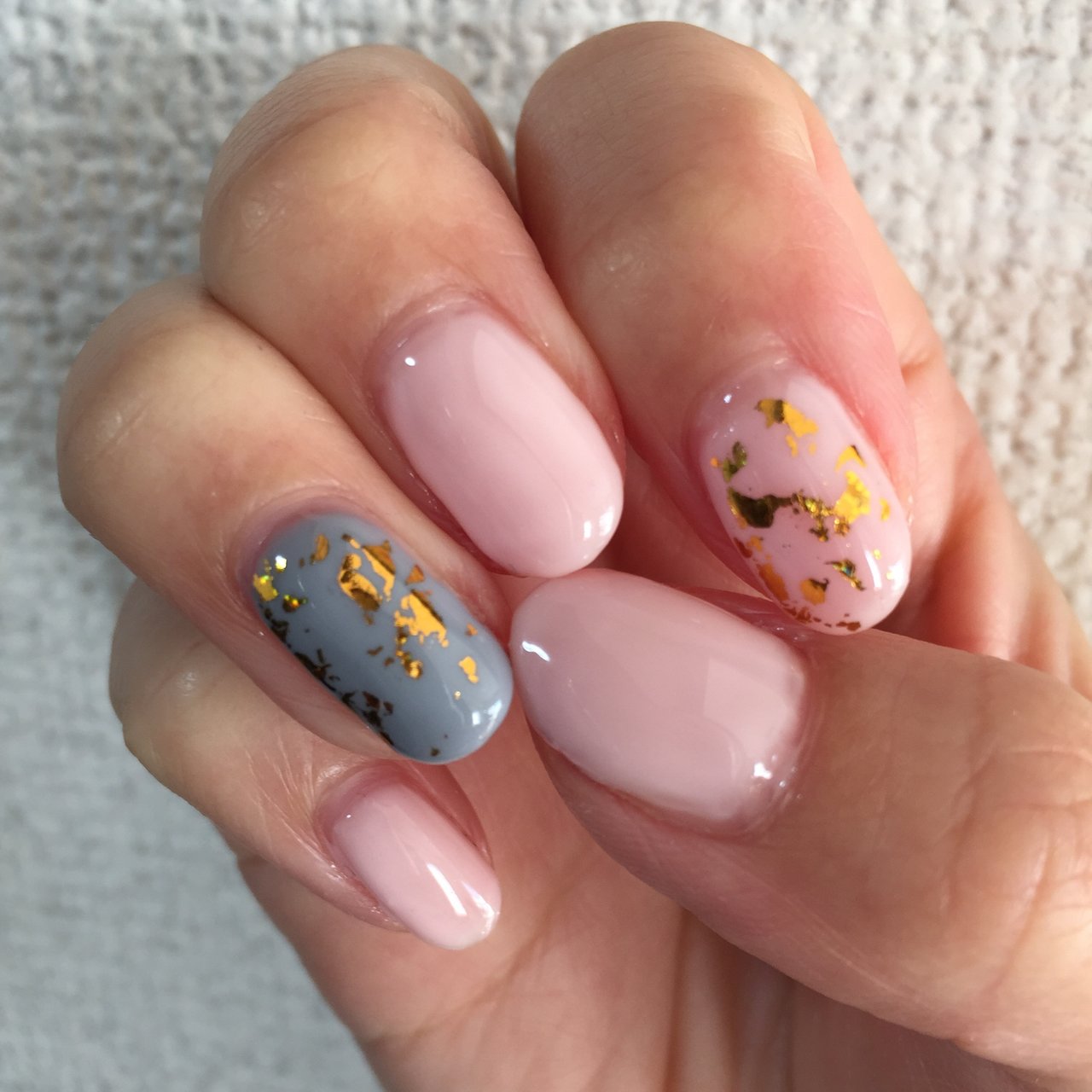 オフィス ハンド ピンク グレー セルフネイル Erikaerikaerikaのネイルデザイン No ネイルブック