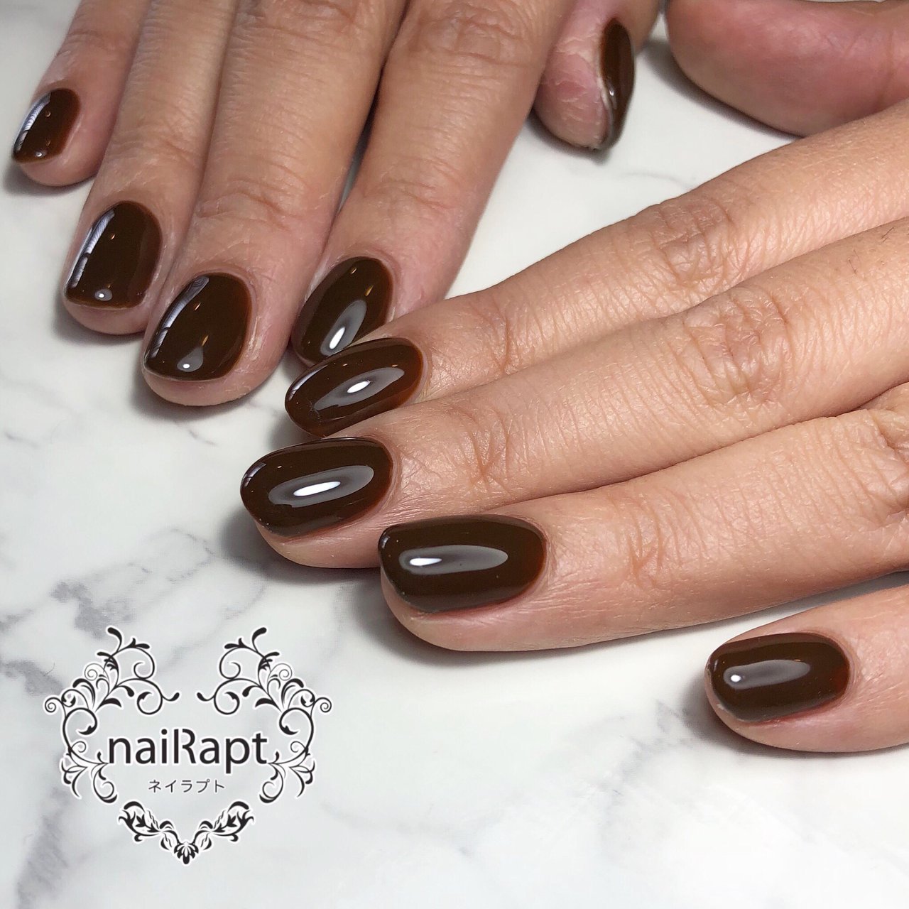 ハンド/シンプル/ワンカラー/ブラウン/ジェルネイル - namiのネイル