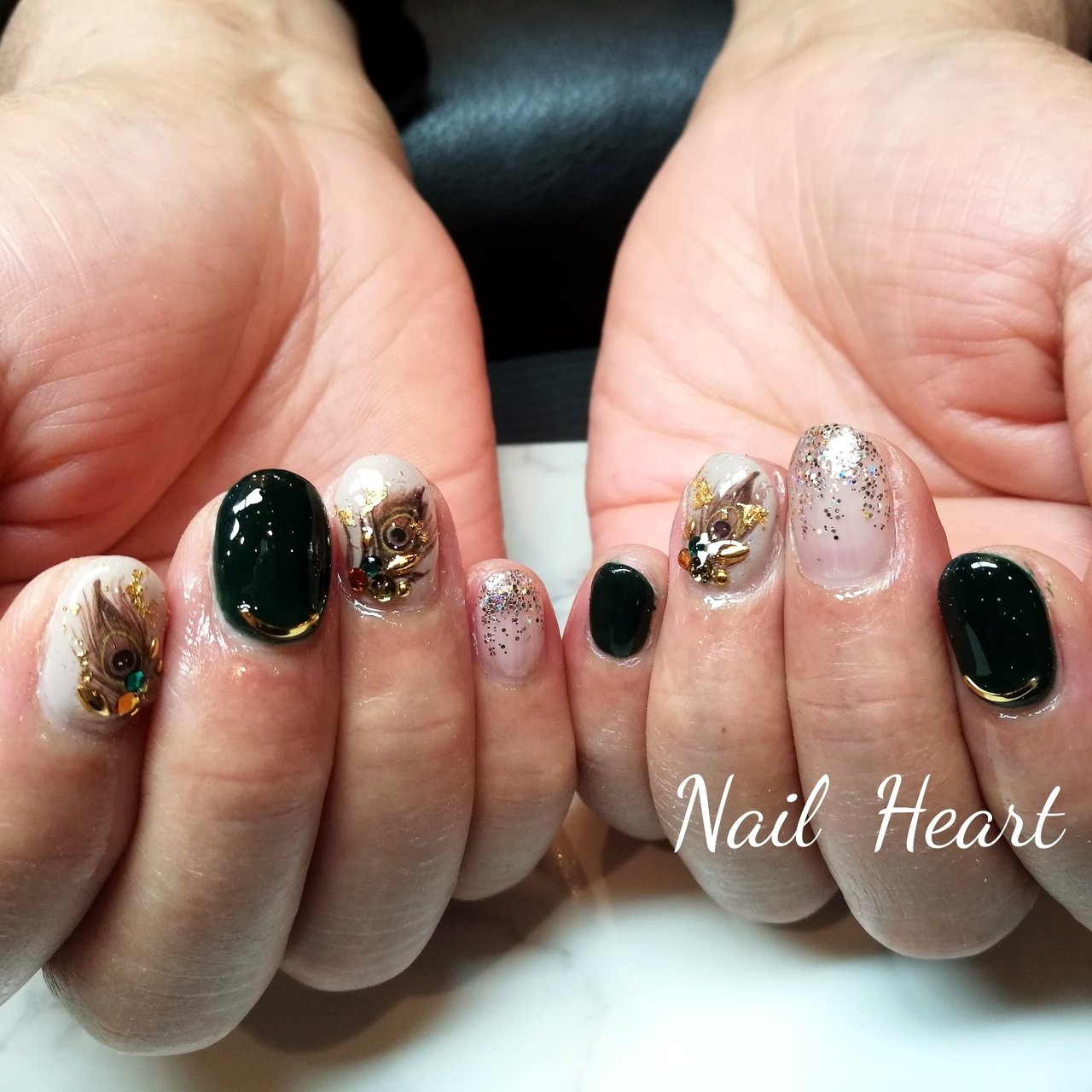 秋 冬 ハンド シンプル フェザー Nailheartのネイルデザイン No ネイルブック