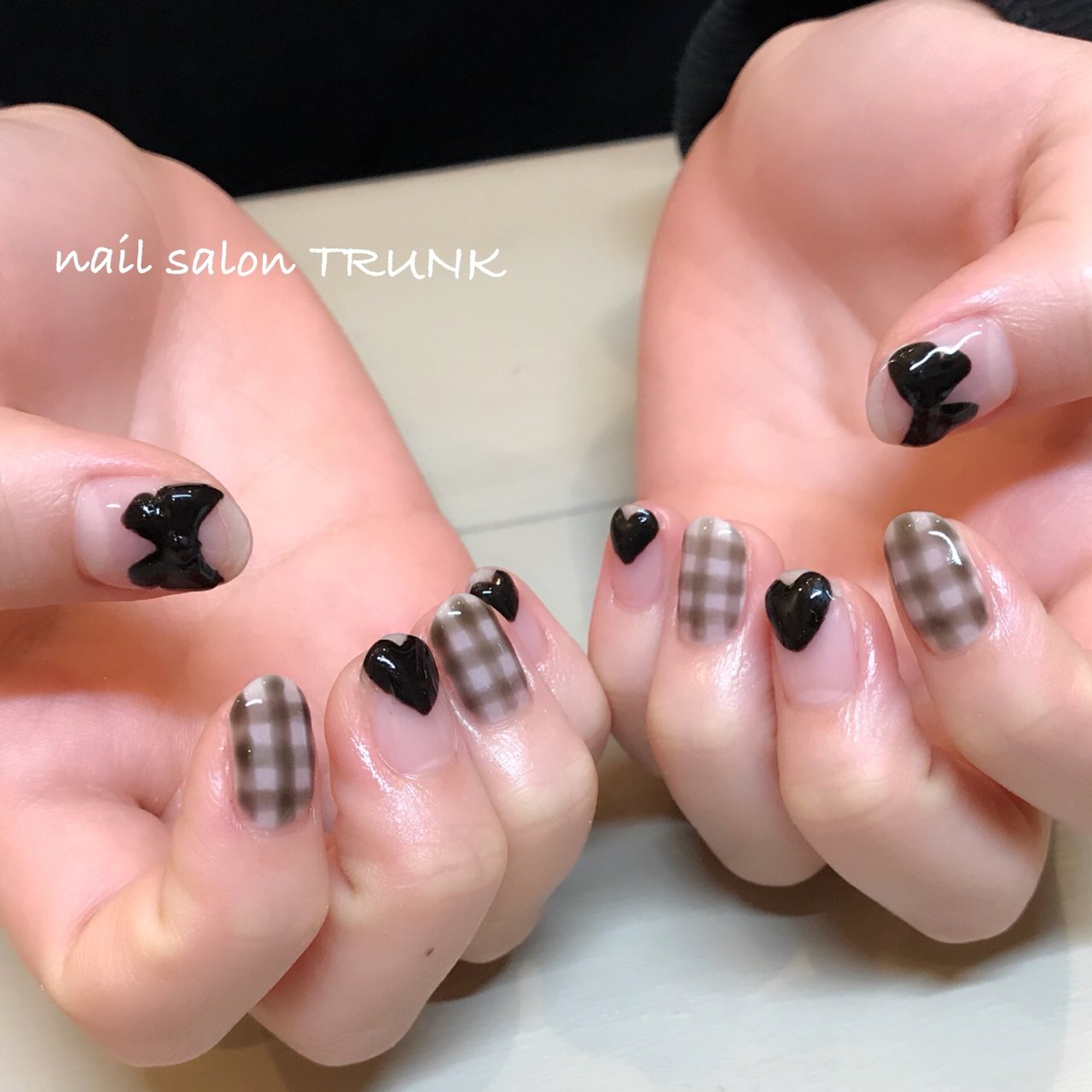 オールシーズン ハンド チェック 3d ショート Nail Trunkのネイルデザイン No ネイルブック