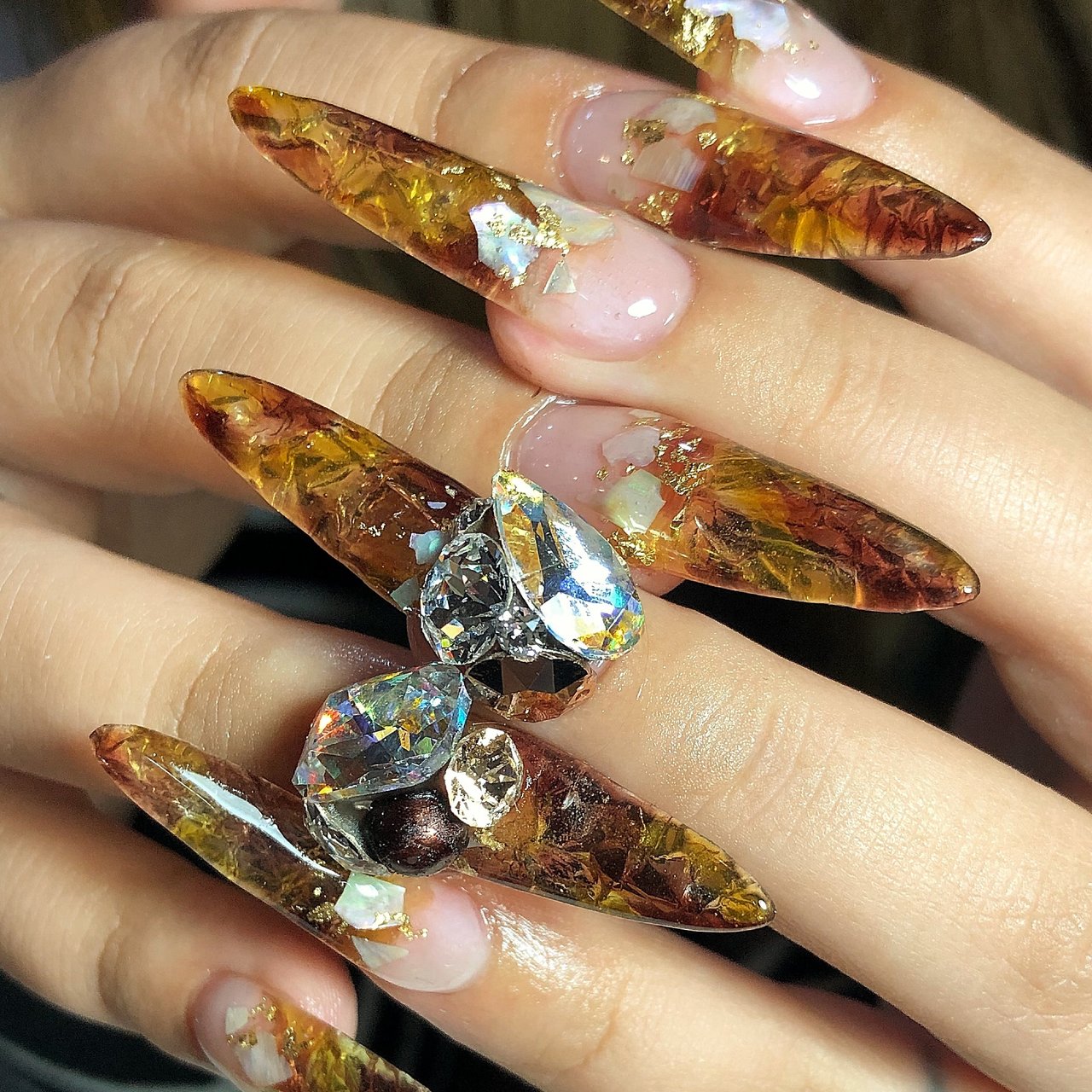 冬 オールシーズン お正月 ハンド タイダイ Nail Salon Allium アリウムのネイルデザイン No ネイルブック