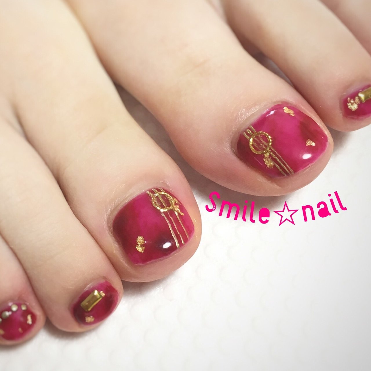 秋 冬 パーティー デート フット Smile Nailのネイルデザイン No ネイルブック