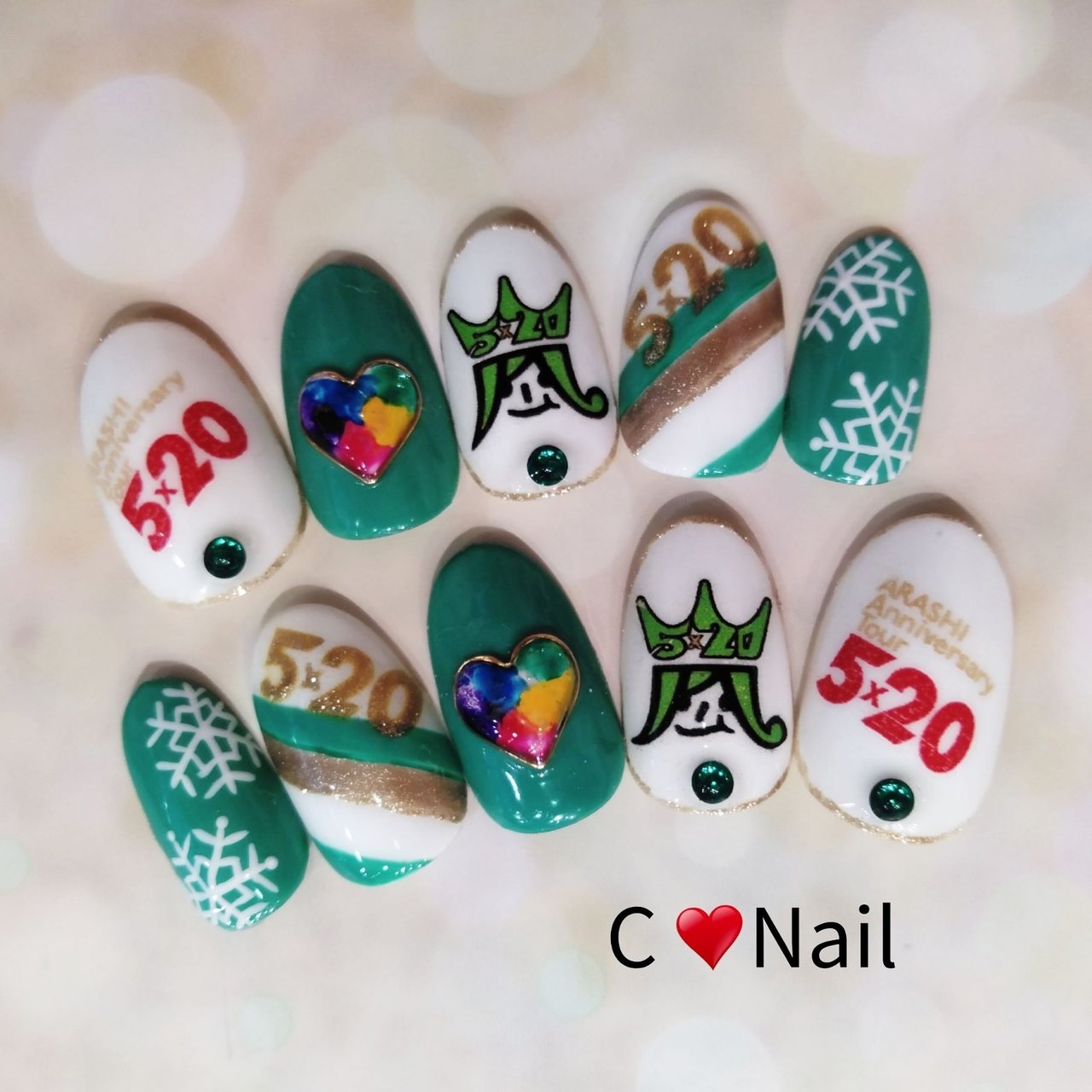 ライブ ハンド ホワイト グリーン ジェル Chieのネイルデザイン No ネイルブック