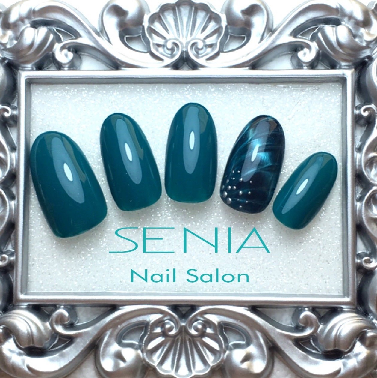 冬 ハンド シンプル ワンカラー グリーン Senia Nail Salon セーニア ネイルサロンのネイルデザイン No ネイル ブック