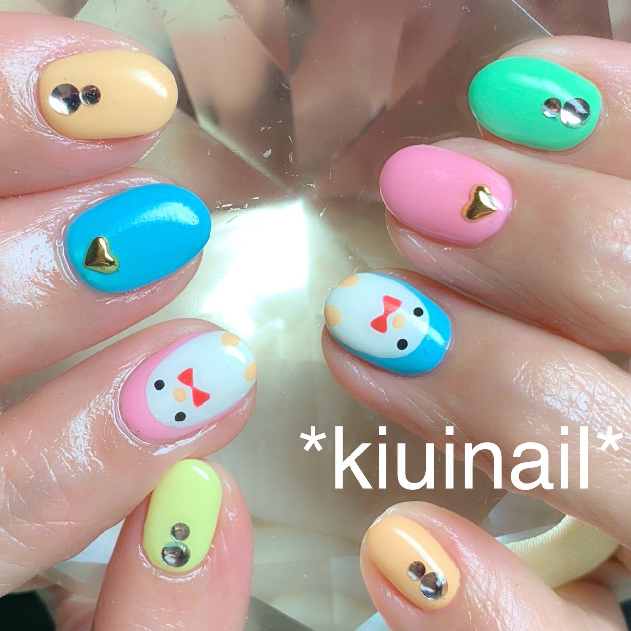 ハンド キャラクター ミディアム カラフル ジェル Kiuinailのネイルデザイン No ネイルブック