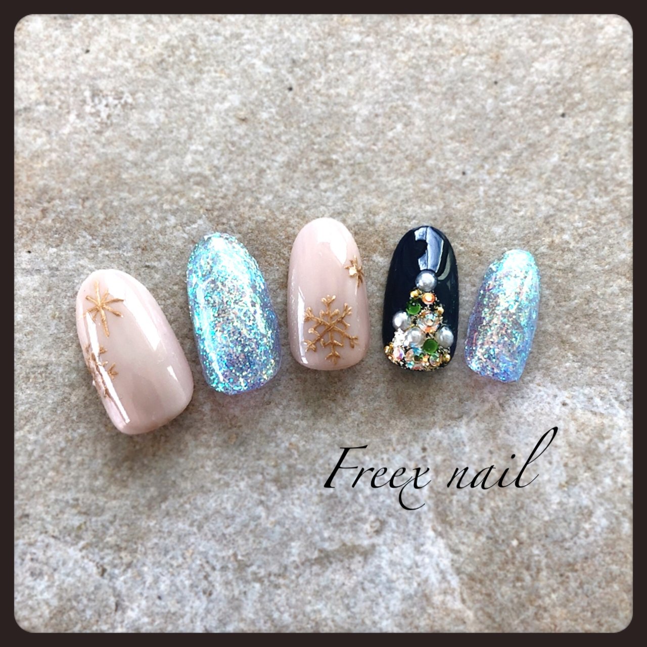 冬 クリスマス ハンド ジェル ネイルチップ Freexnailのネイルデザイン No ネイルブック