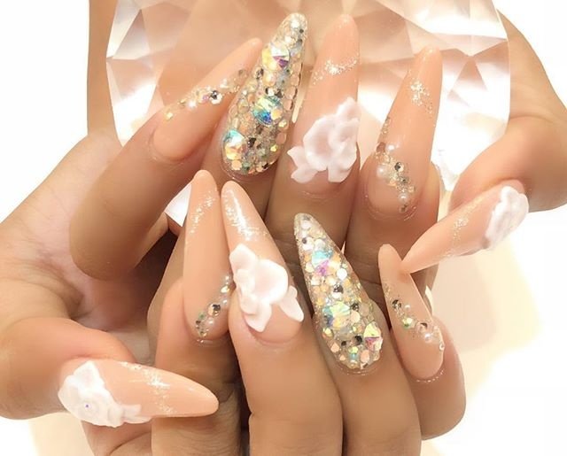 冬 成人式 ハンド フラワー ロング Nailsgogo Shibuya Nailsalonのネイルデザイン No ネイルブック