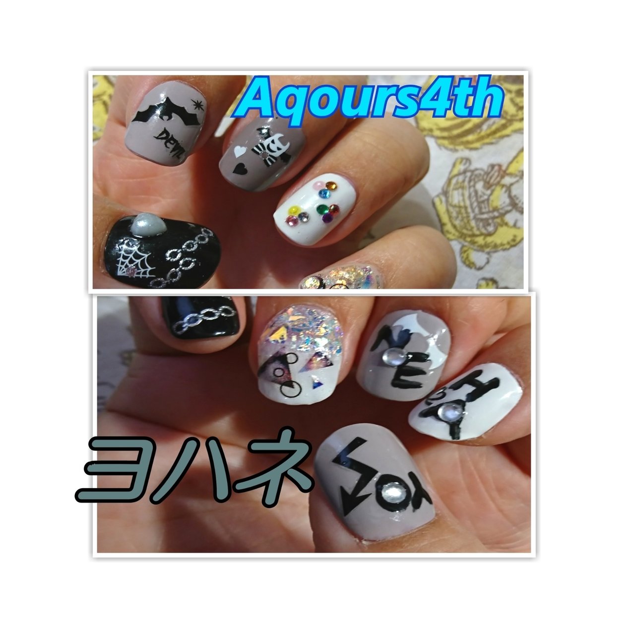 ライブ ハンド ビジュー 痛ネイル チェーン 撫子 なしこ のネイルデザイン No ネイルブック