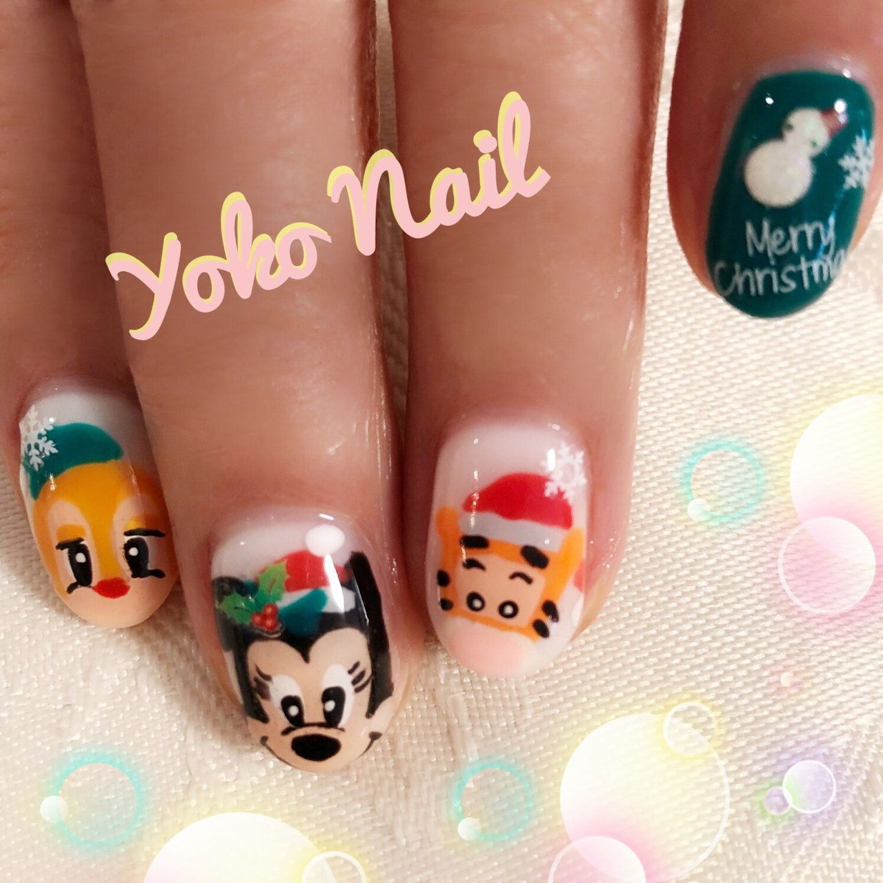 クリスマス パーティー 女子会 キャラクター Yoko Nailのネイルデザイン No ネイルブック