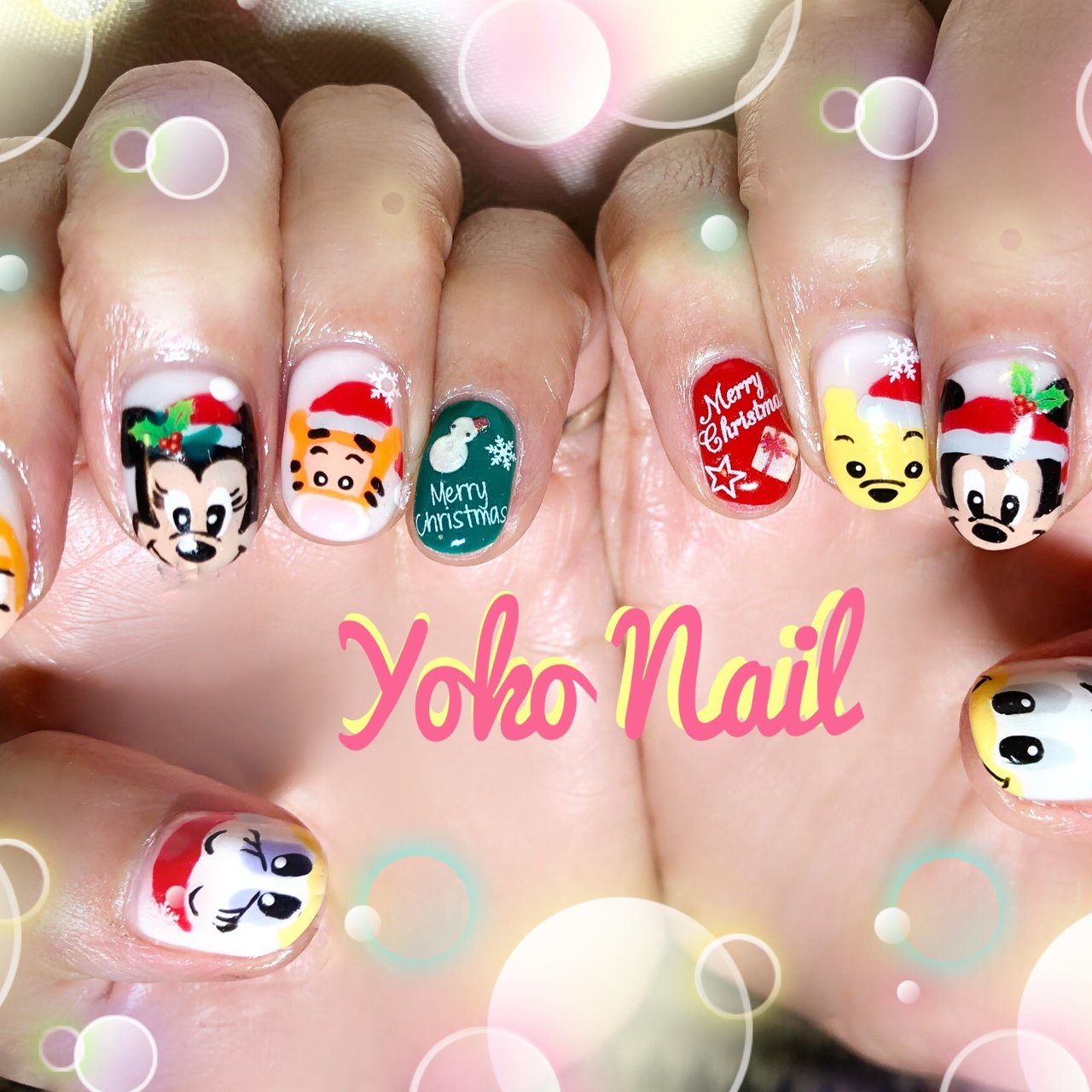 クリスマス パーティー 女子会 キャラクター Yoko Nailのネイルデザイン No ネイルブック