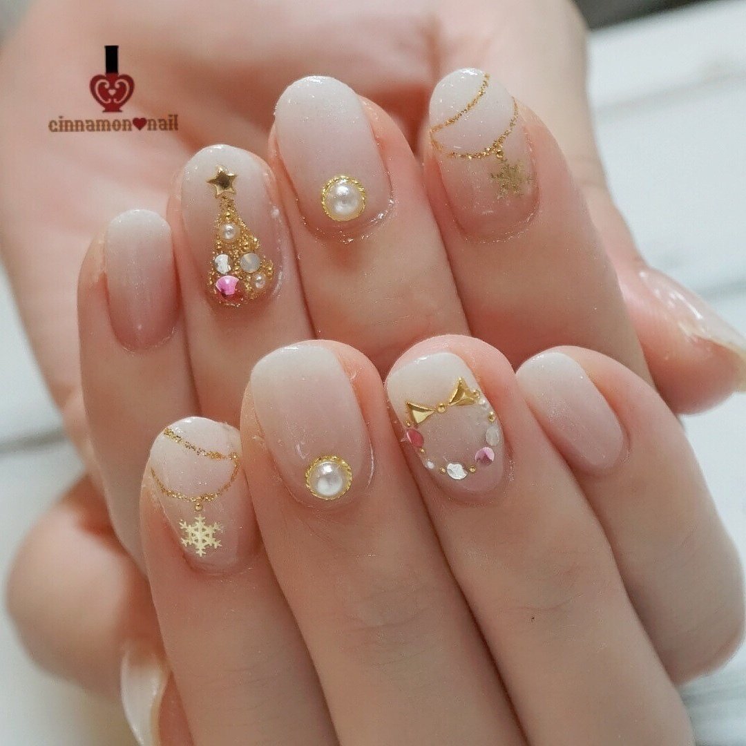 冬 クリスマス デート 女子会 ハンド Cinnamon Nail Maikoのネイルデザイン No ネイルブック