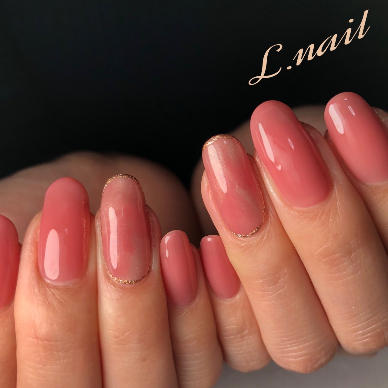 ハンド シンプル ニュアンス ピンク ジェル Lnail18のネイルデザイン No ネイルブック