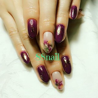 えんじ色のネイルデザイン ネイルブック