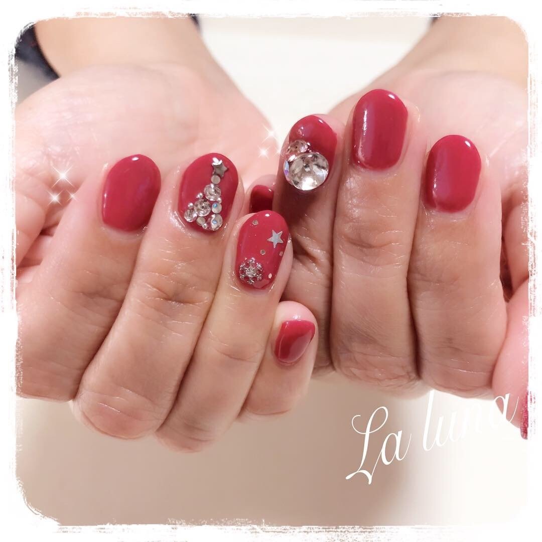 冬 クリスマス パーティー 女子会 ハンド 静岡市清水区大人可愛い パラジェル登録サロン La Luna ラ ルーナ のネイル デザイン No ネイルブック