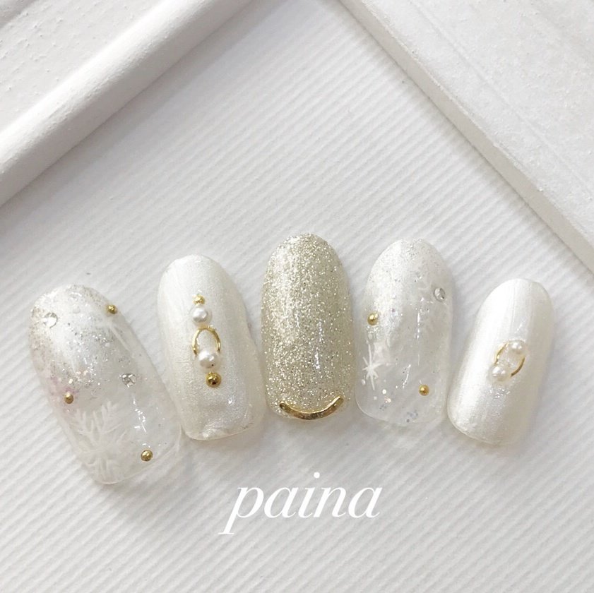 冬 オールシーズン お正月 バレンタイン ハンド 越谷市 ネイルパイナ Nailpainaのネイルデザイン No ネイルブック