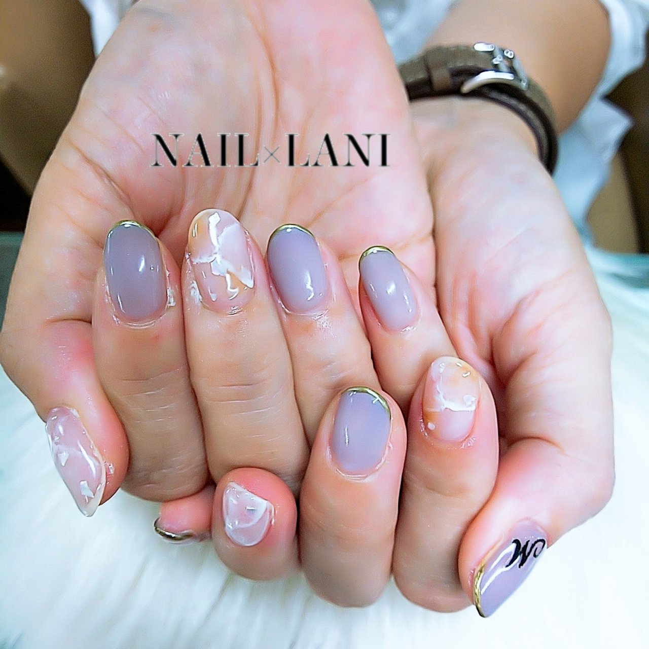 オールシーズン リゾート ハンド シンプル 大理石 Nailxlaniのネイルデザイン No ネイルブック