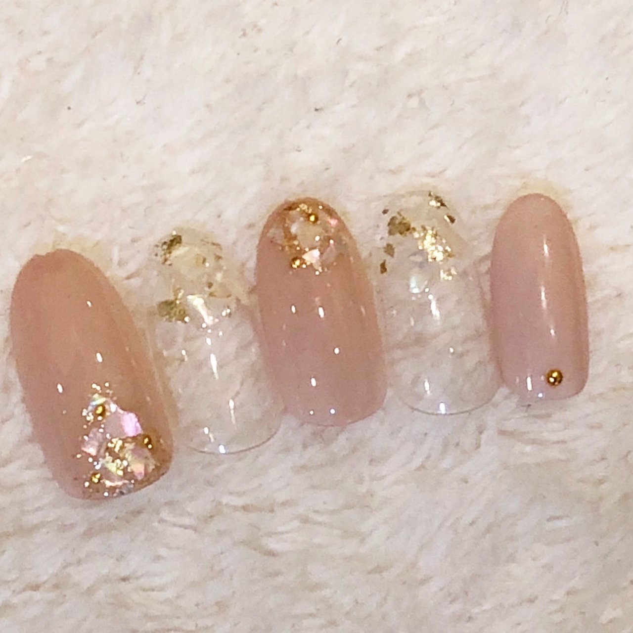 オールシーズン シェル クリア ベージュ ピンク Cure Nail のネイルデザイン No ネイルブック