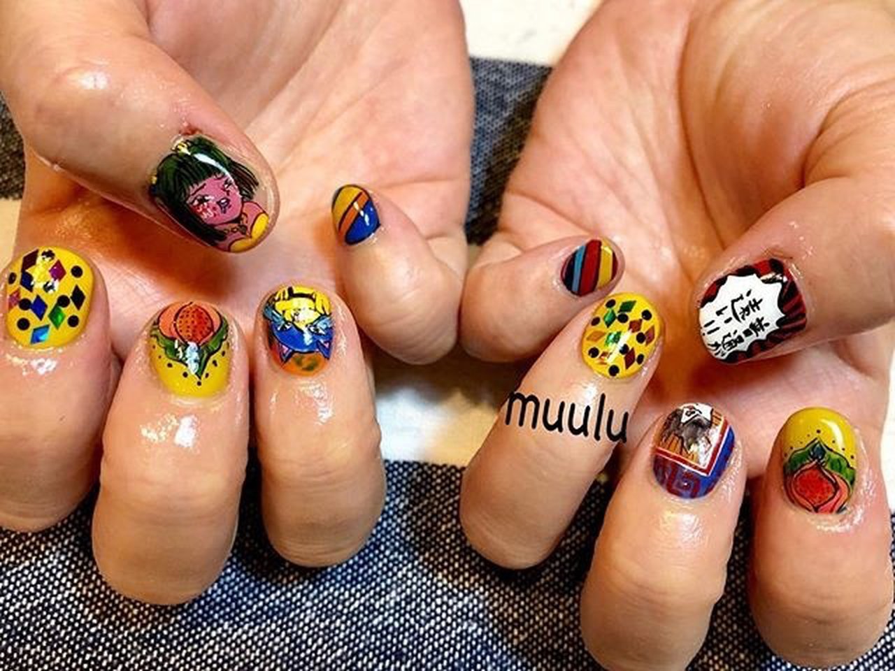 オールシーズン ハンド 痛ネイル キャラクター ジェルネイル Nailsalon Muuluのネイルデザイン No ネイルブック