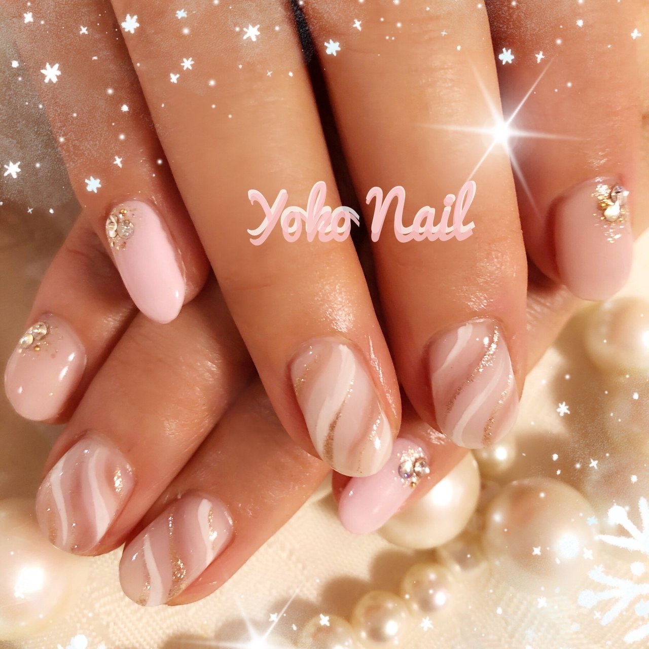 オールシーズン オフィス デート ホワイト ベージュ Yoko Nailのネイルデザイン No ネイルブック