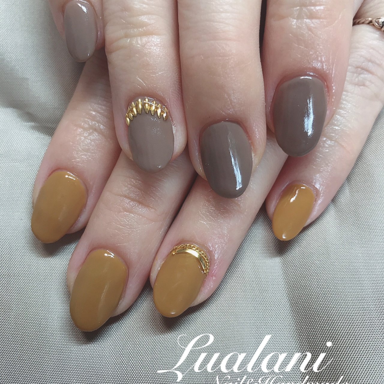 秋 ハンド ワンカラー アースカラー ジェル Lualani Nailのネイルデザイン No 3777799 ネイルブック